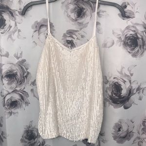 White sequin tank - NWT
